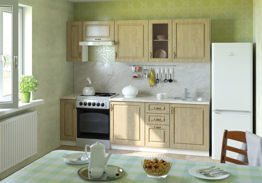 Кухонная система Эмили с МДФ фасадами цвет ель