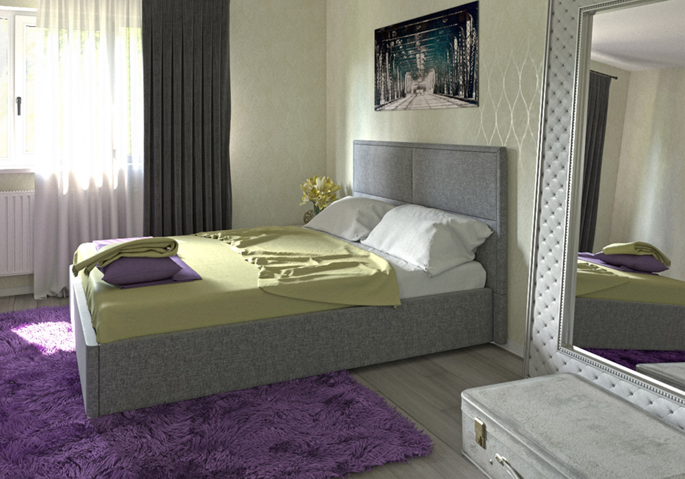 Кровать Прага цвет савана грей (серый)