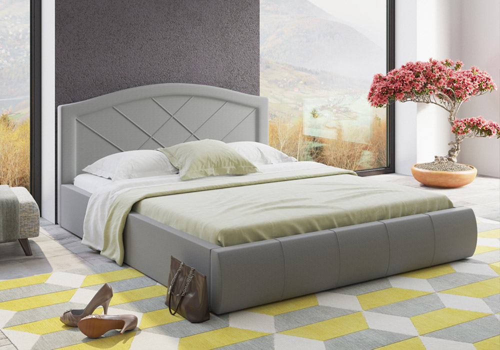 Интерьерная кровать Виго цвет ткани савана грей (серый)